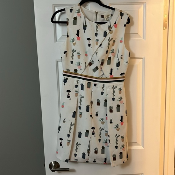 Ted Baker Tetro Cactus Print Dress Size 8 Sleeveless Succulents Plants Ted 3 - Picture 2 of 4